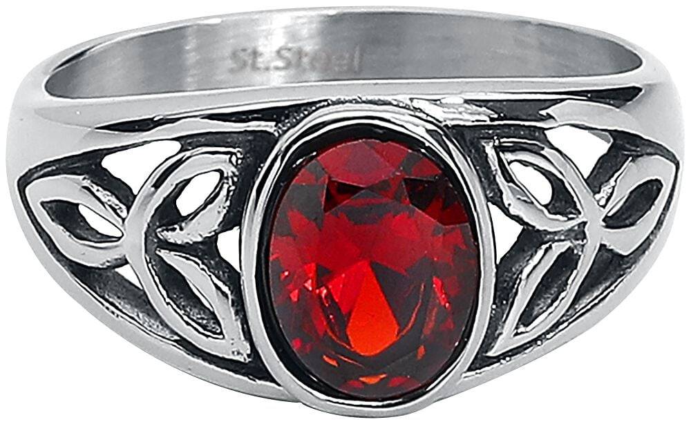 EMP "Roter Kristall" Ring silberfarben von etNox