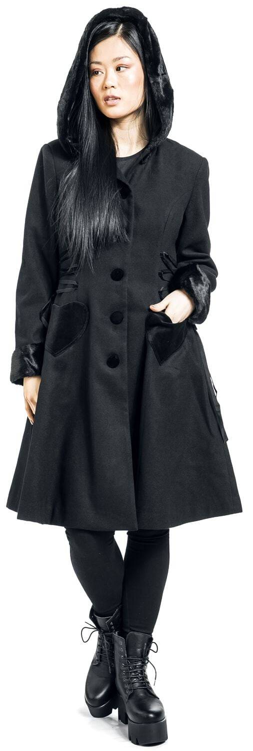 EMP "Scarlett Coat" Mantel Schwarz Von Hell Bunny