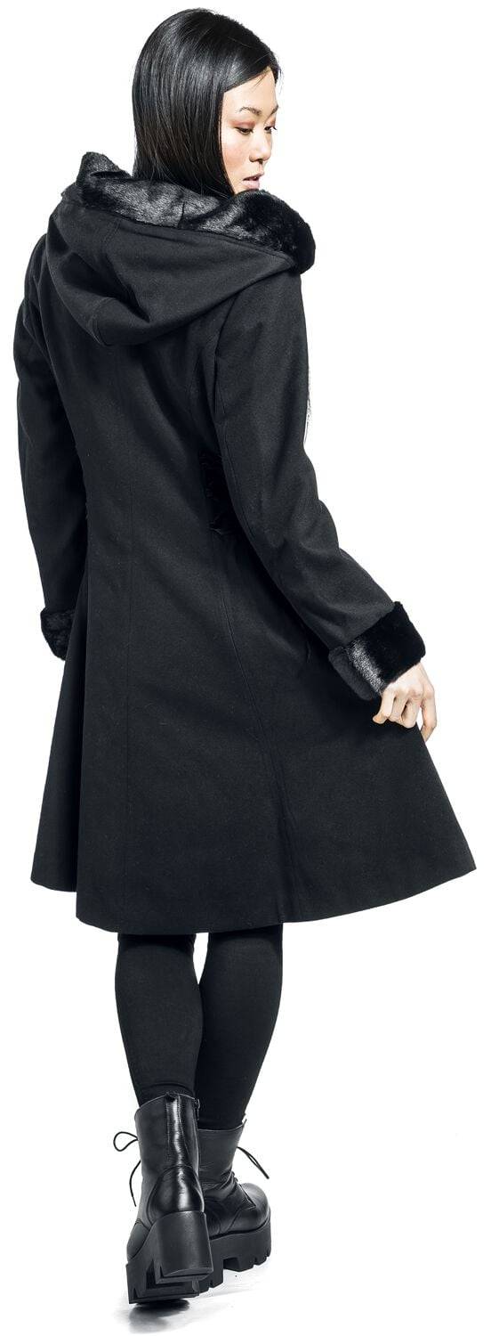 EMP "Scarlett Coat" Mantel Schwarz Von Hell Bunny
