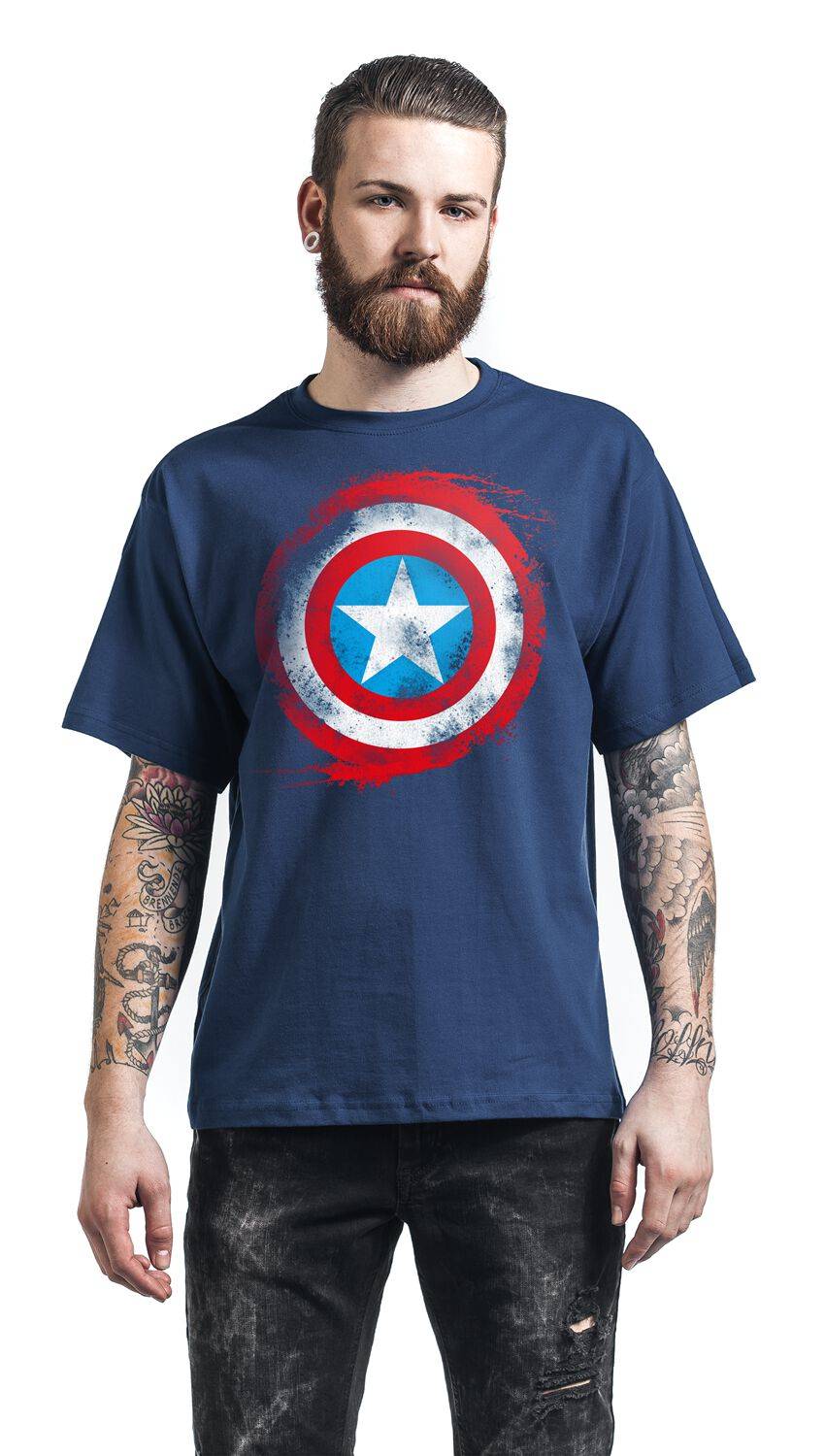 EMP "Shield Logo" T-Shirt Navy Von Captain America