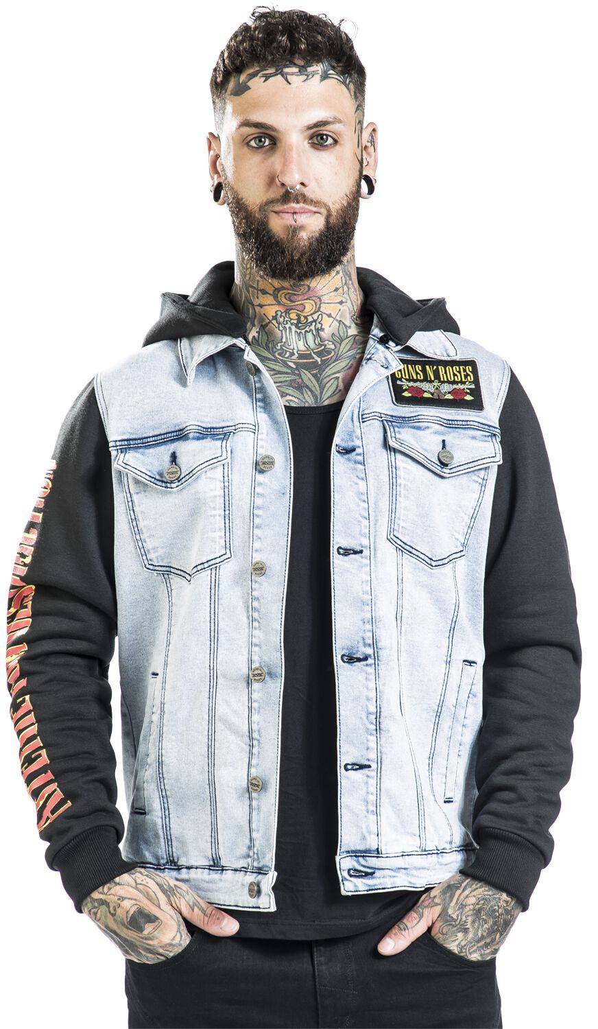 EMP "EMP Signature Collection" Jeansjacke Hellblau/schwarz Von Guns N' Roses