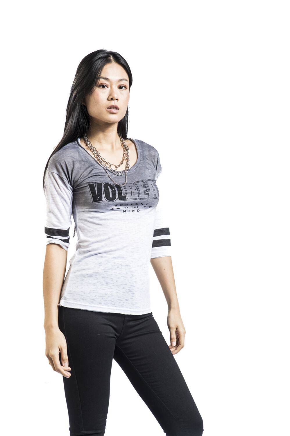 EMP "EMP Signature Collection" Langarmshirt Weiß/grau Von Volbeat