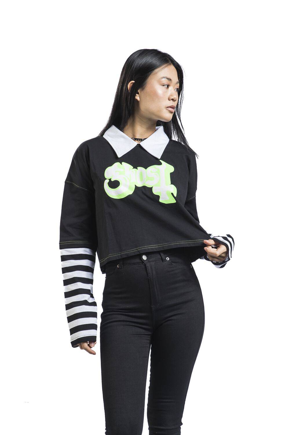 EMP "EMP Signature Collection - Oversize" Langarmshirt Schwarz/weiß Von Ghost