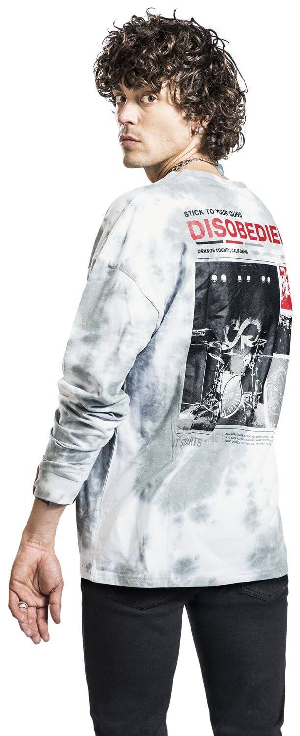 EMP "EMP Signature Collection - Oversize" Langarmshirt Weiß/grau Von Stick To Your Guns