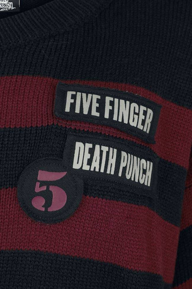 EMP "EMP Signature Collection" Strickpullover Schwarz/rot Von Five Finger Death Punch