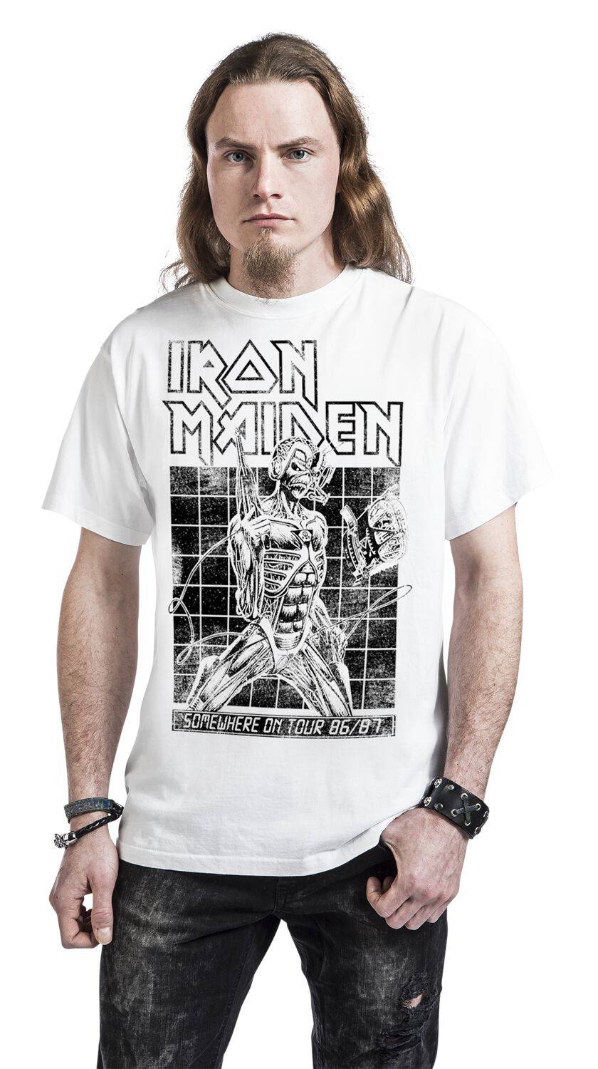 EMP "Sit Tour 86/87" T-Shirt Weiß Von Iron Maiden