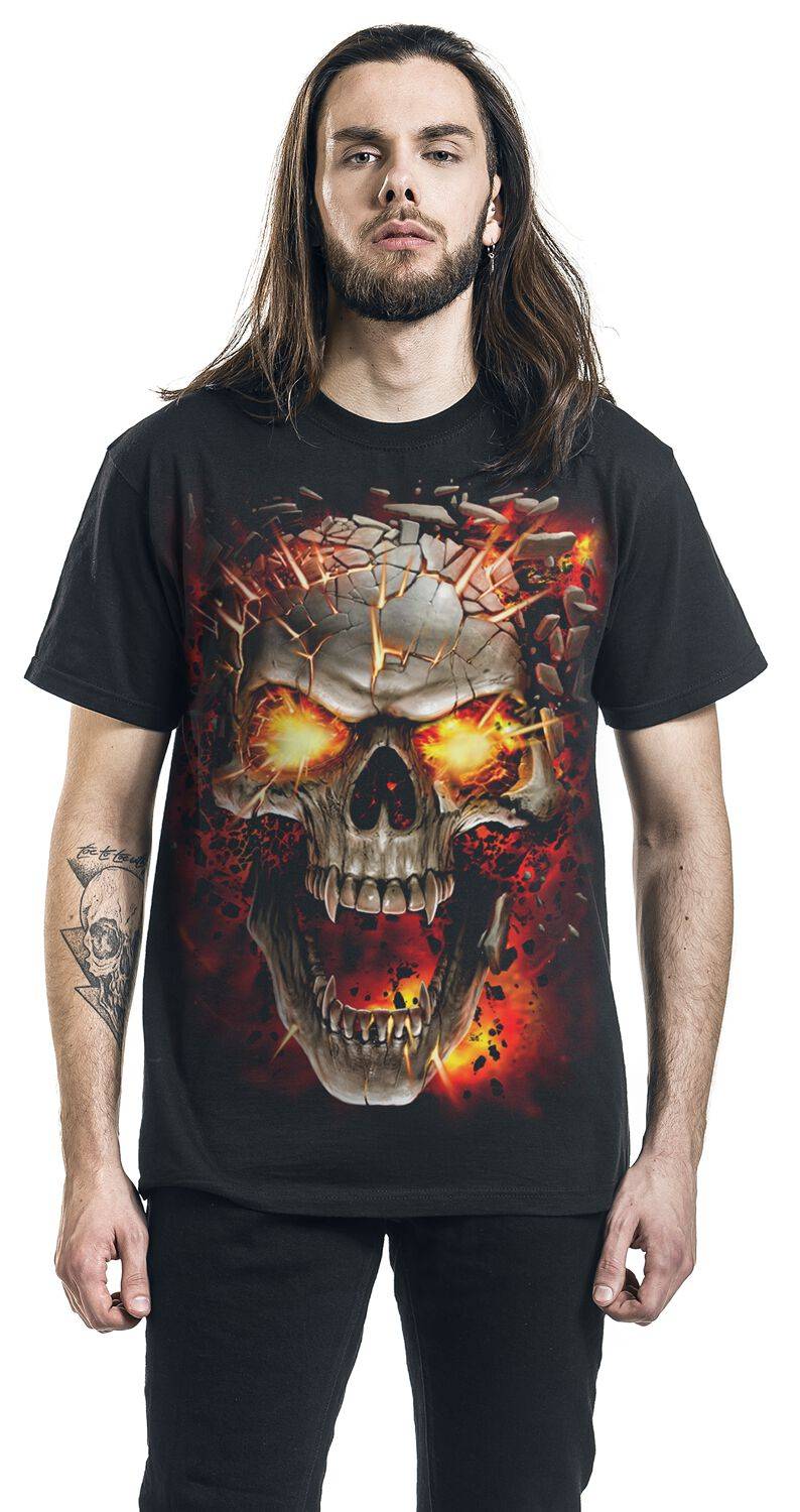 EMP "Skull Blast" T-Shirt Schwarz Von Spiral
