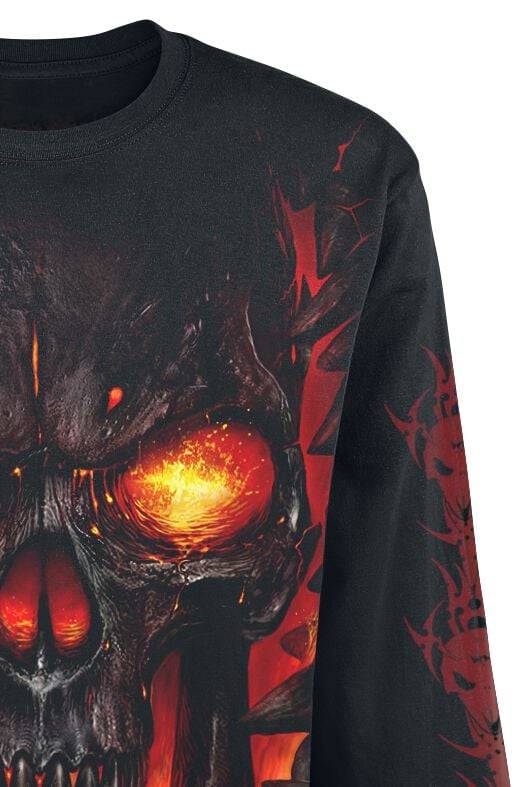 EMP "Skull Lava" Langarmshirt Schwarz Von Spiral
