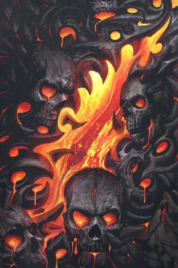 EMP "Skull Lava" Langarmshirt Schwarz Von Spiral