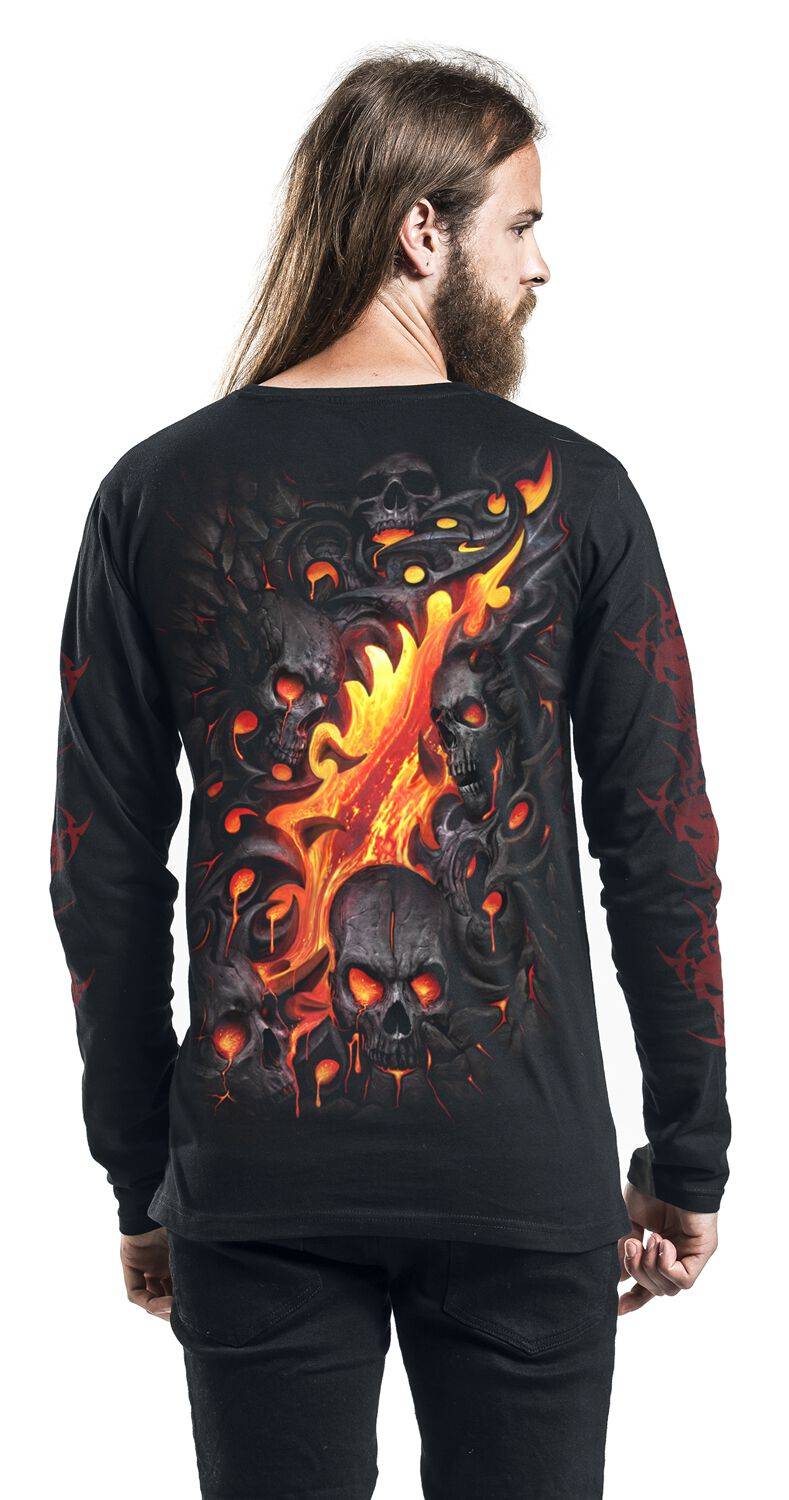 EMP "Skull Lava" Langarmshirt Schwarz Von Spiral