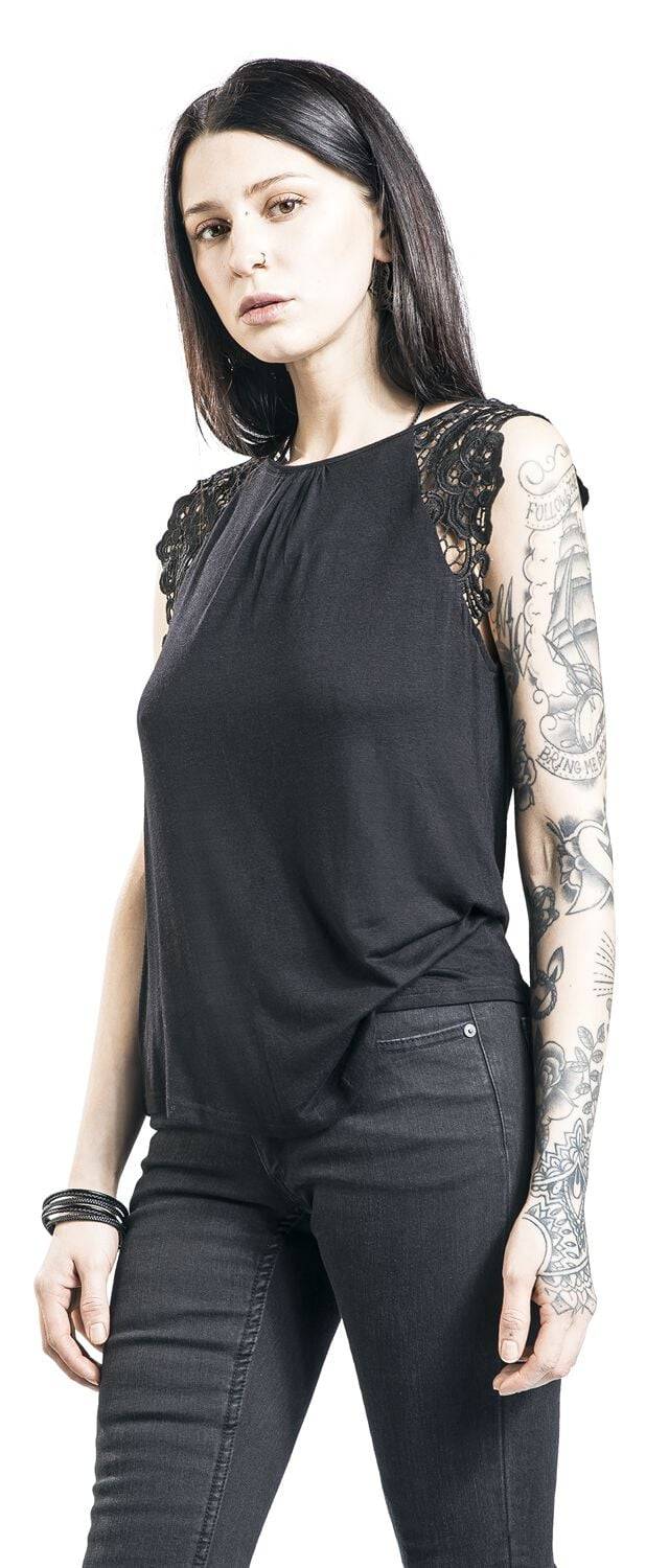 EMP "Sleeve Lace Top" Top Schwarz Von Forplay