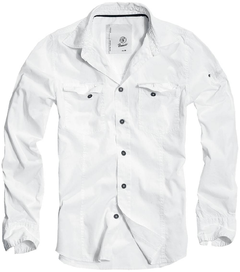 EMP "Slim Fit Shirt" Langarmhemd Weiß Von Brandit