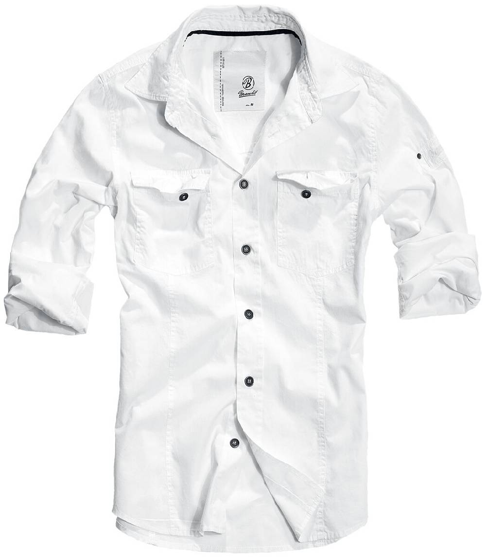 EMP "Slim Fit Shirt" Langarmhemd Weiß Von Brandit