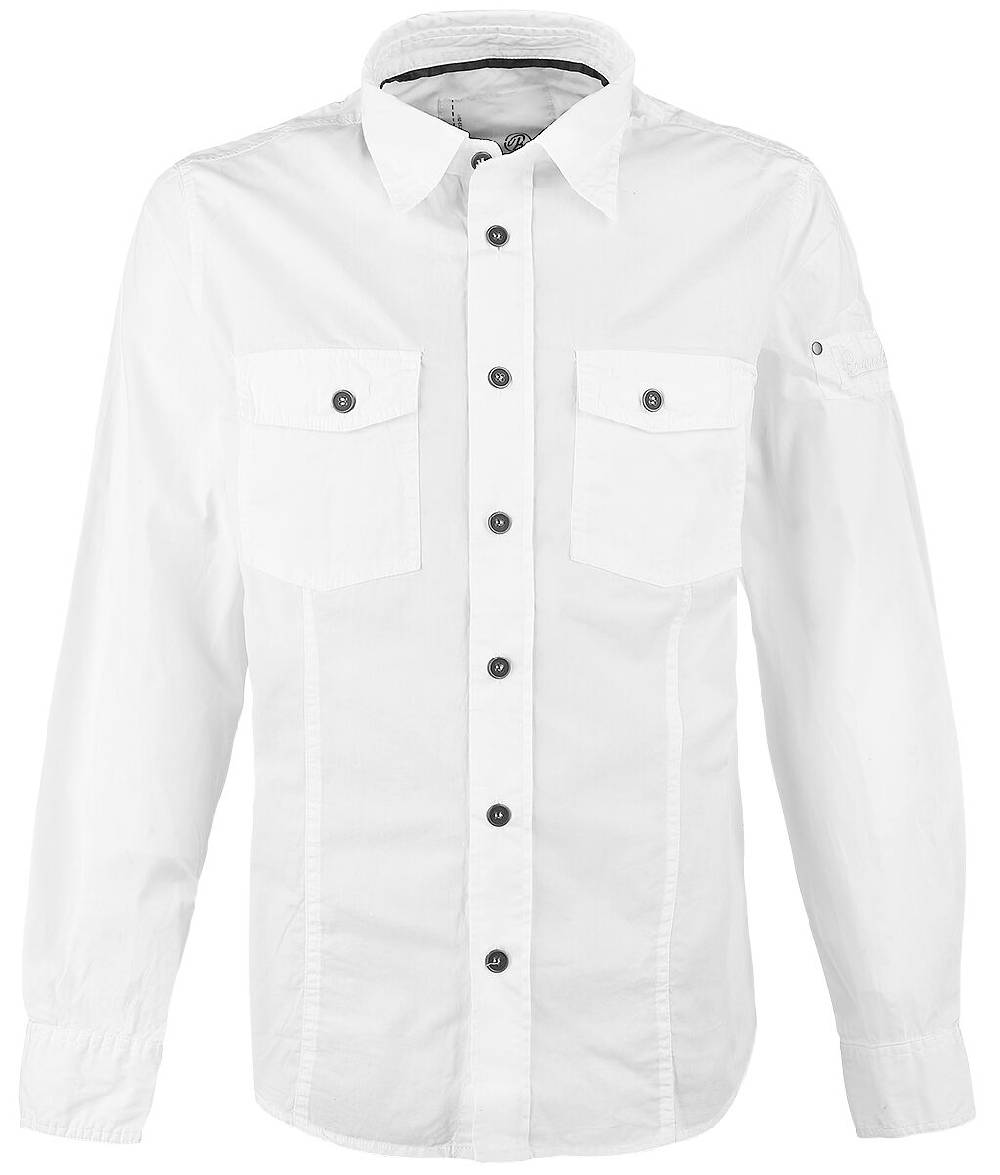 EMP "Slim Fit Shirt" Langarmhemd weiß von Brandit