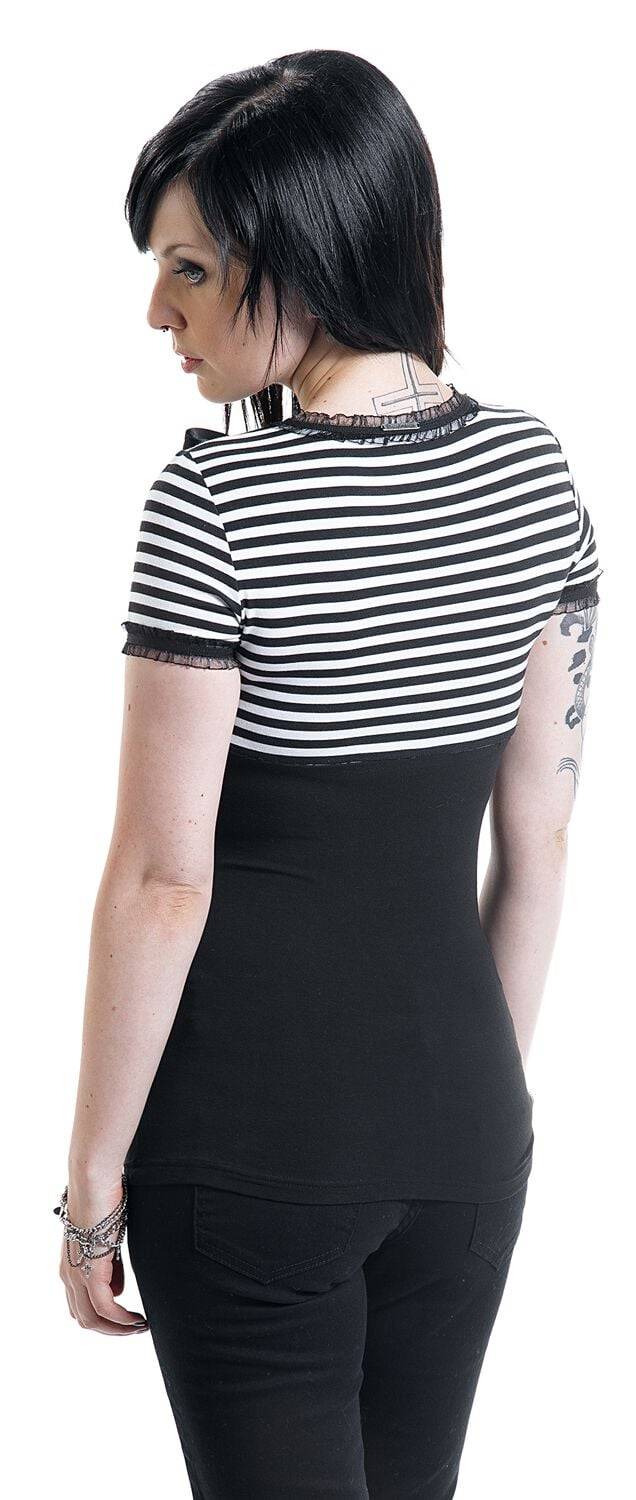 EMP "Stripey" T-Shirt Schwarz/weiß Von Pussy Deluxe