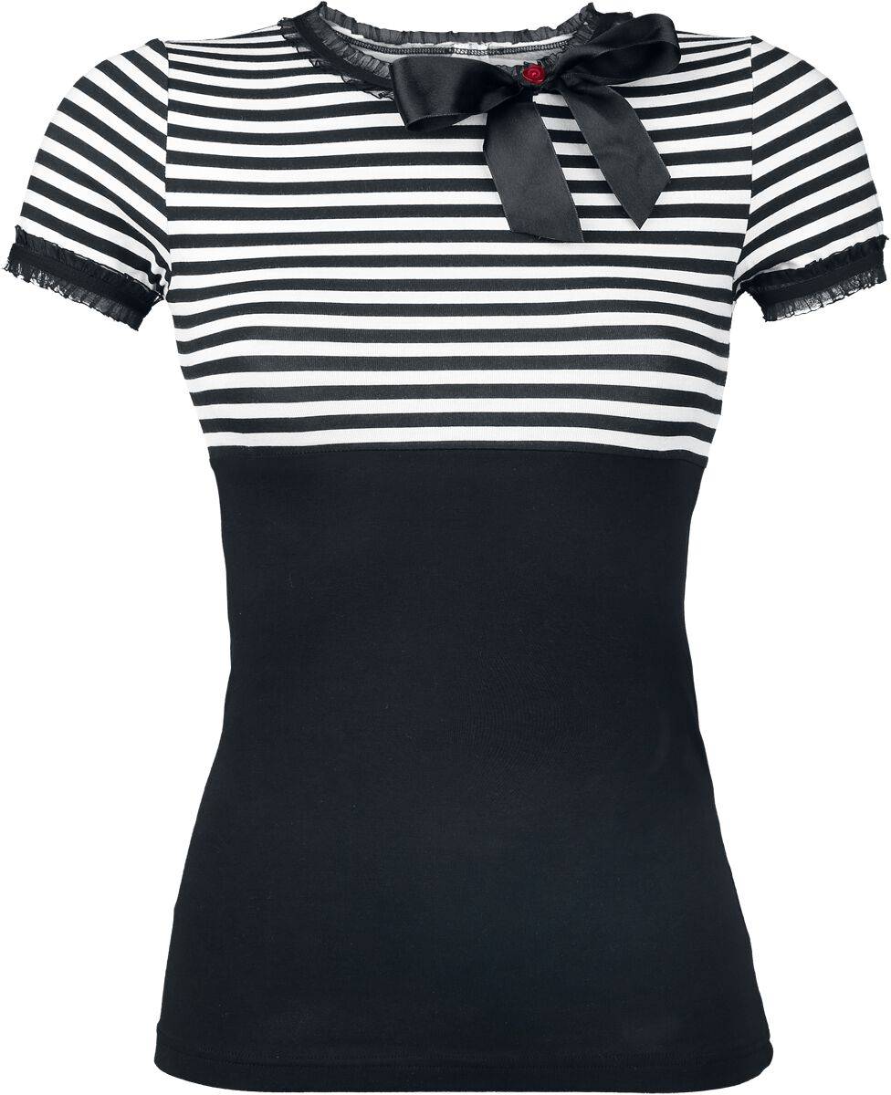 EMP "Stripey" T-Shirt schwarz/weiß von Pussy Deluxe
