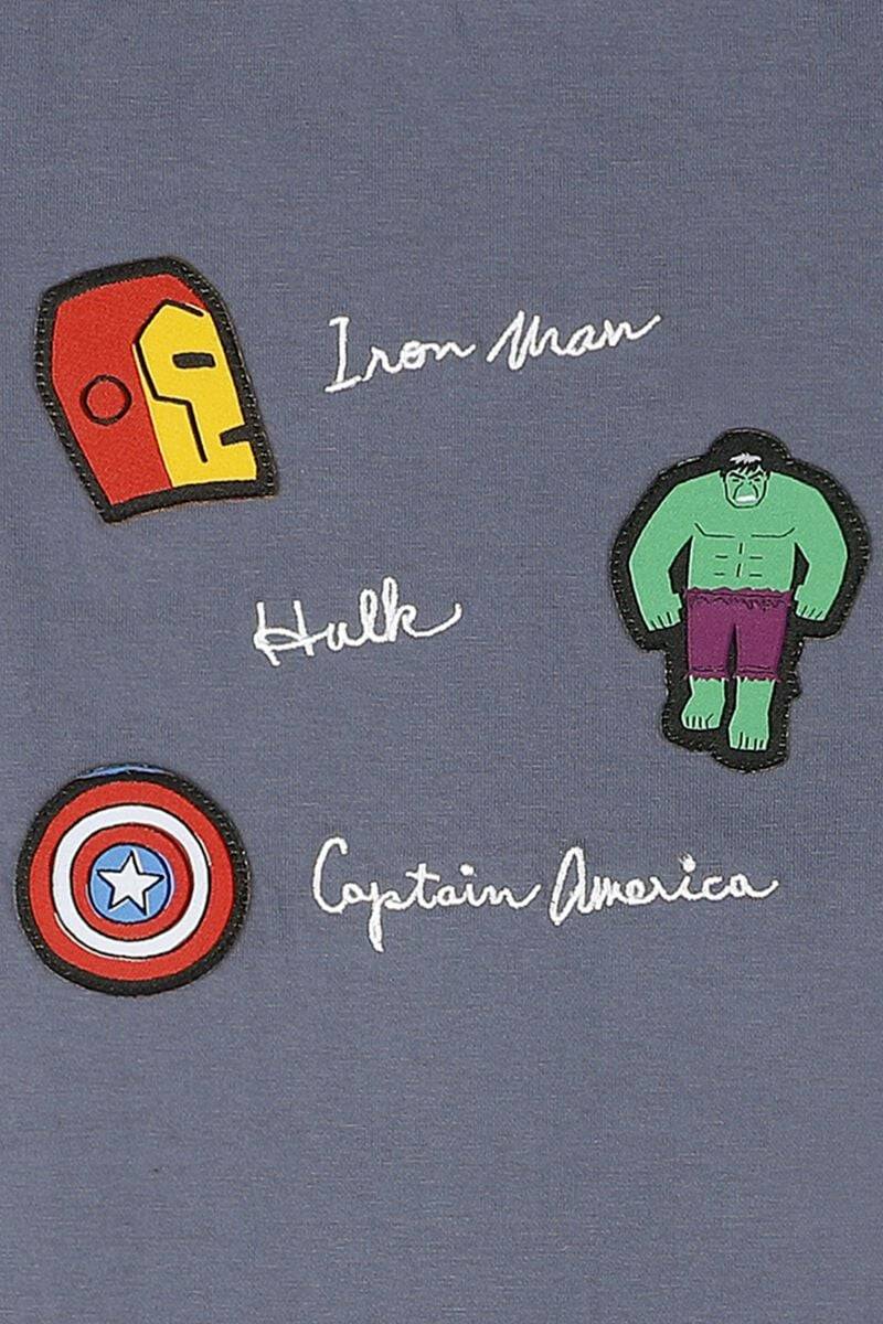 EMP "Superheroes" T-Shirt Blaugrau Von Marvel