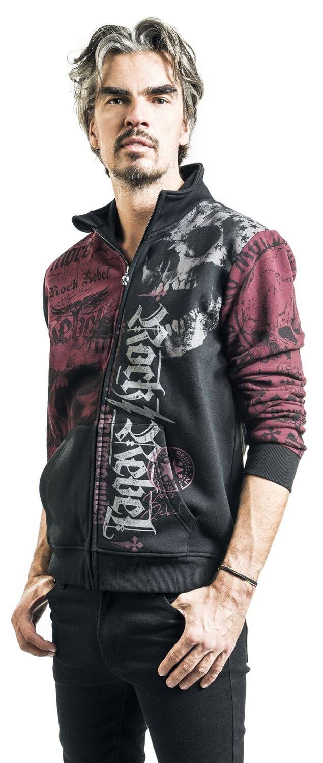 EMP Sweatshirt Rot/schwarz Von Rock Rebel By EMP