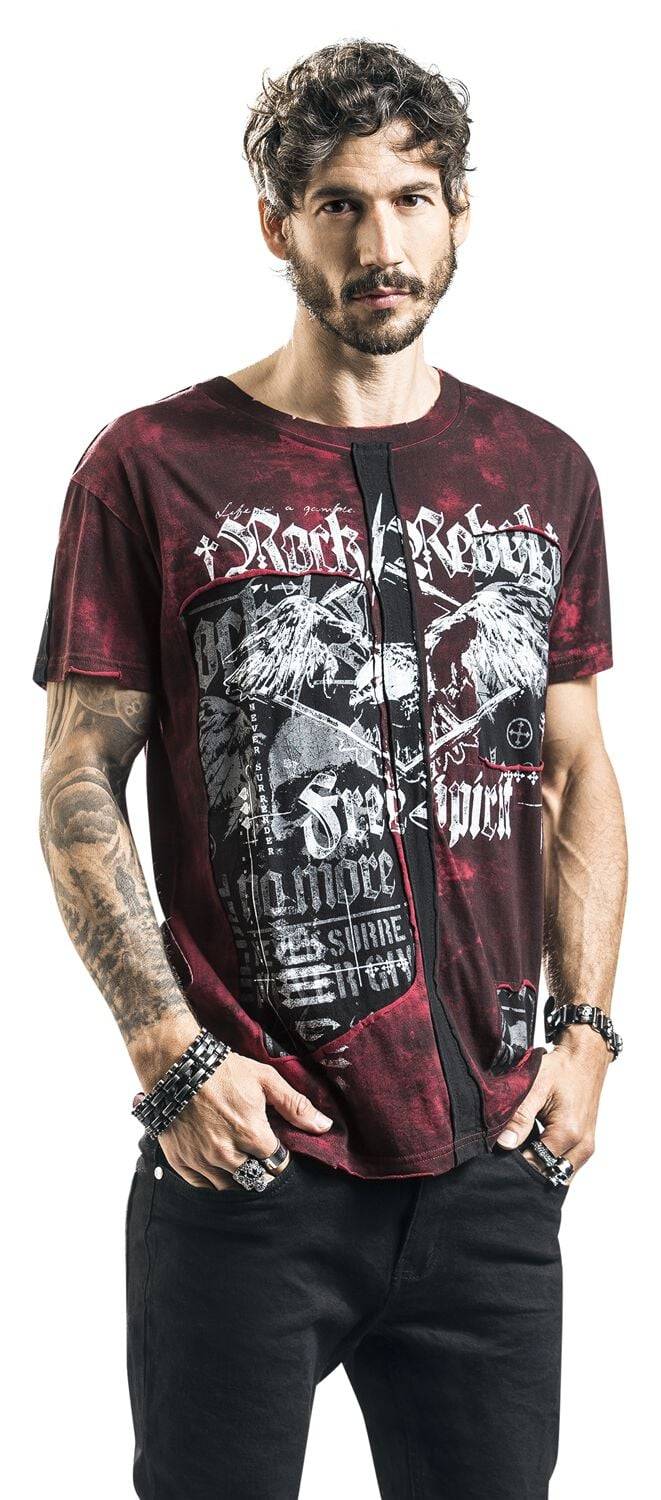 EMP T-Shirt Bordeaux Von Rock Rebel By EMP