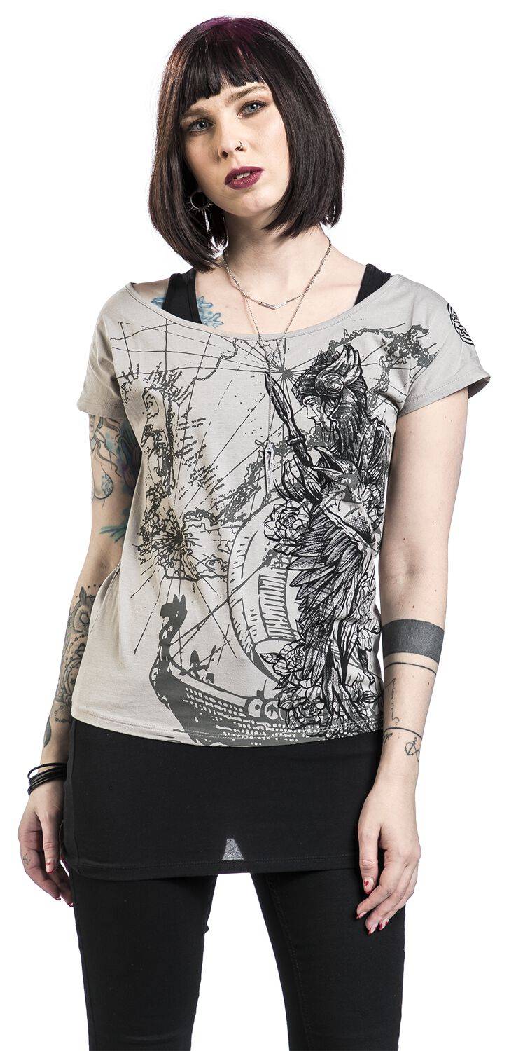 EMP T-Shirt Grau/schwarz Von Black Premium By EMP