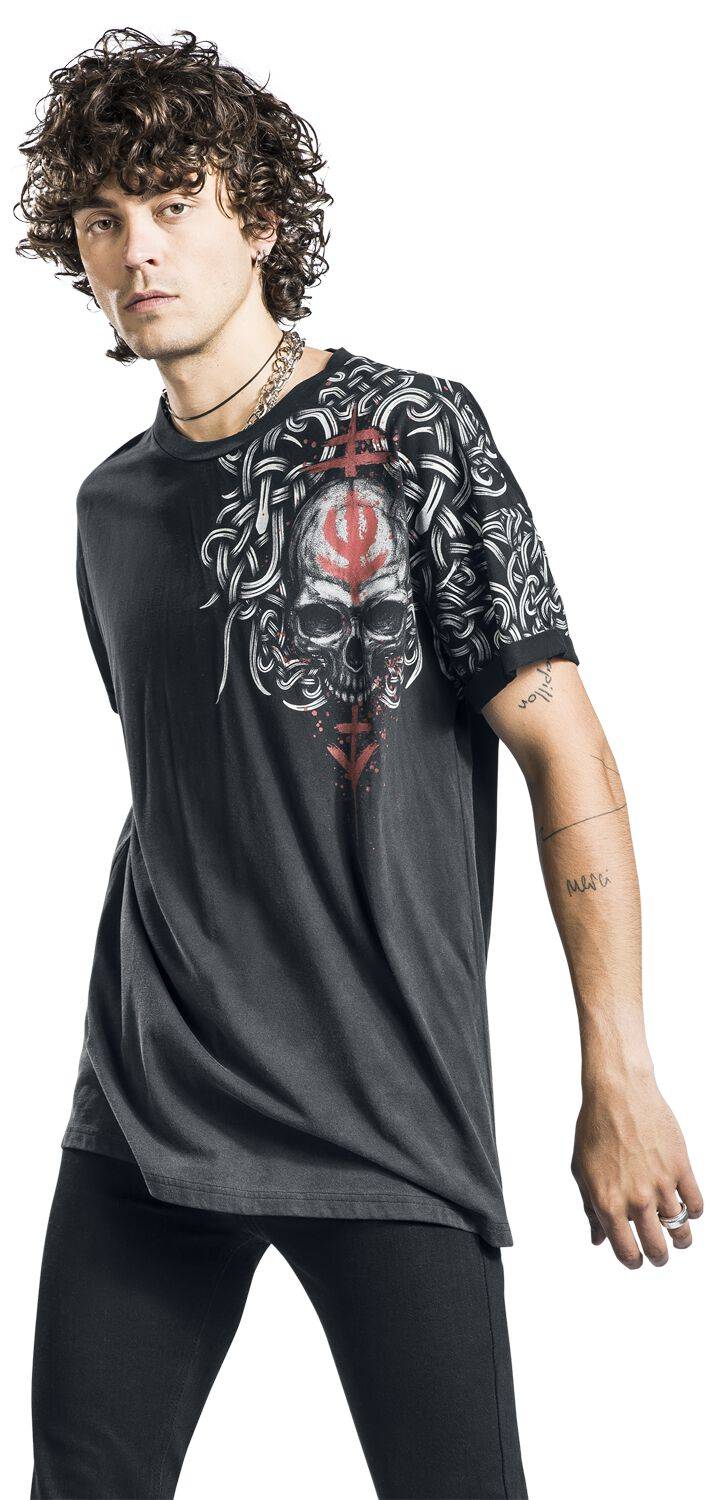 EMP T-Shirt Grau/weiß Von Black Premium By EMP