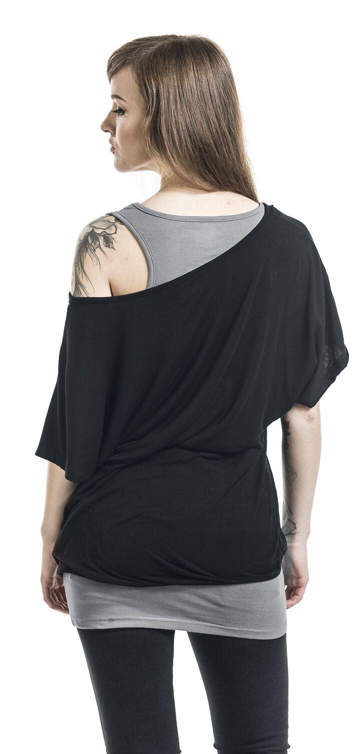 EMP T-Shirt Schwarz/grau Von Black Premium By EMP