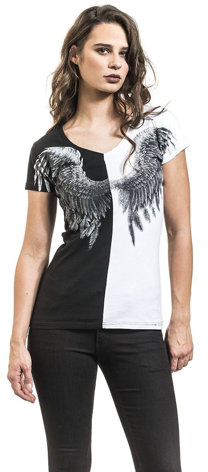 EMP T-Shirt Schwarz/weiß Von Rock Rebel By EMP