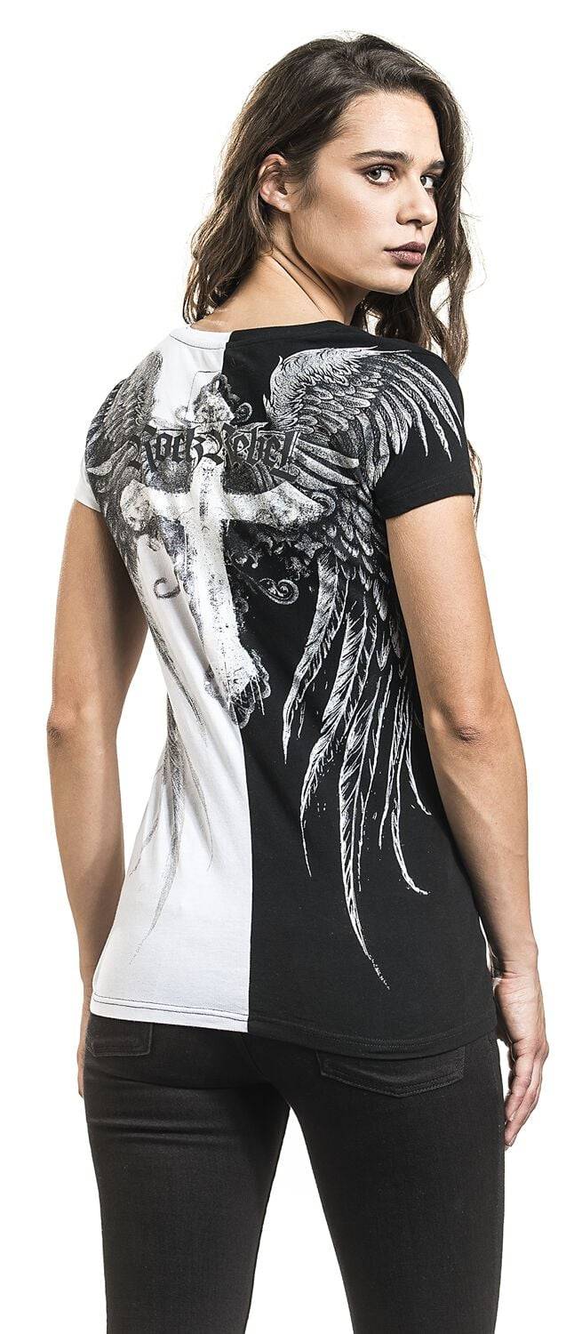EMP T-Shirt Schwarz/weiß Von Rock Rebel By EMP