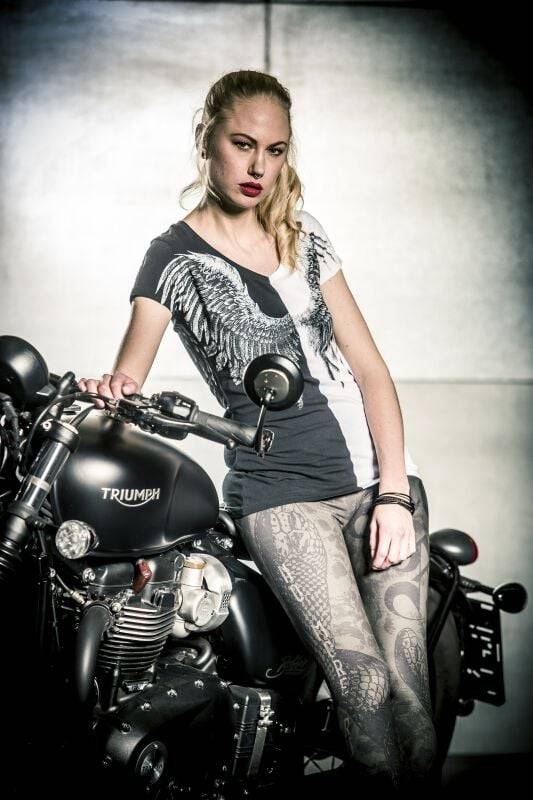 EMP T-Shirt Schwarz/weiß Von Rock Rebel By EMP