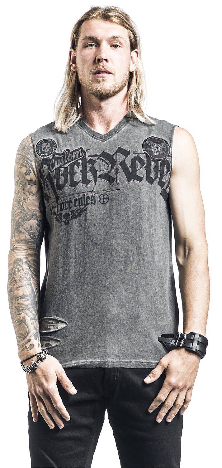 EMP Tank-Top Grau Von Rock Rebel By EMP