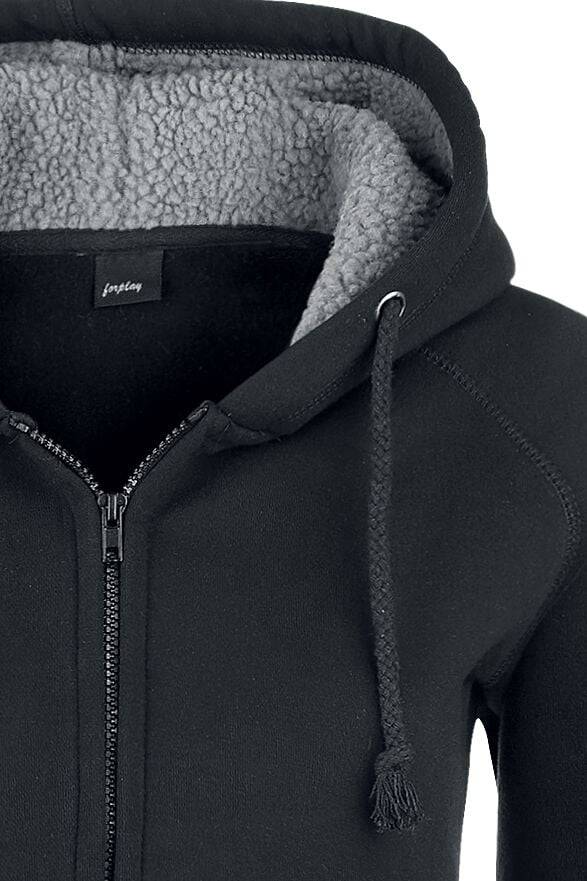 EMP "Teddy Hoodie" Kapuzenjacke Schwarz Von Forplay