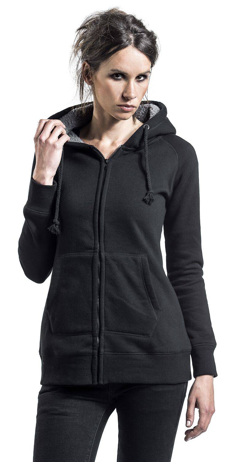 EMP "Teddy Hoodie" Kapuzenjacke Schwarz Von Forplay