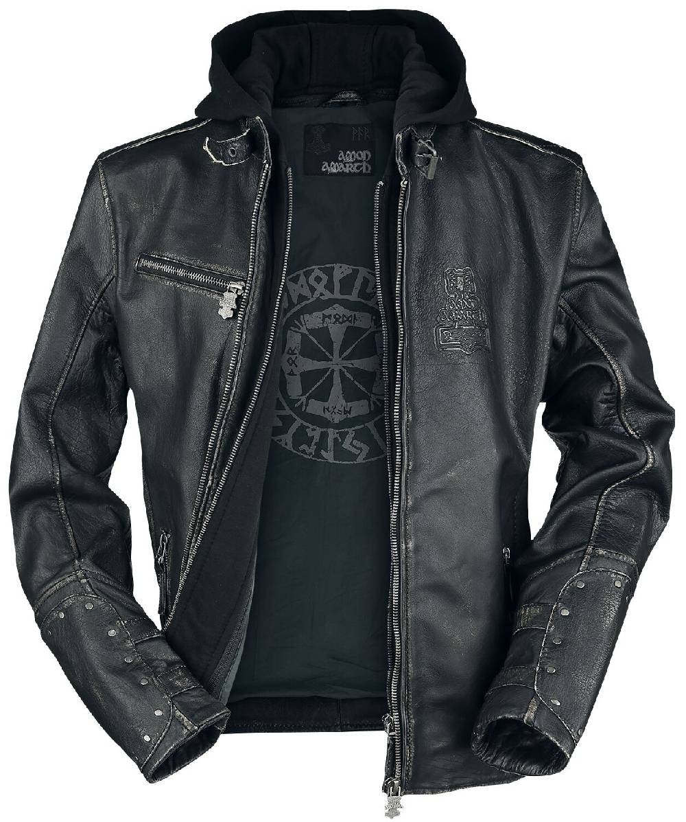 EMP "Thorhammer" Lederjacke Schwarz Von Amon Amarth