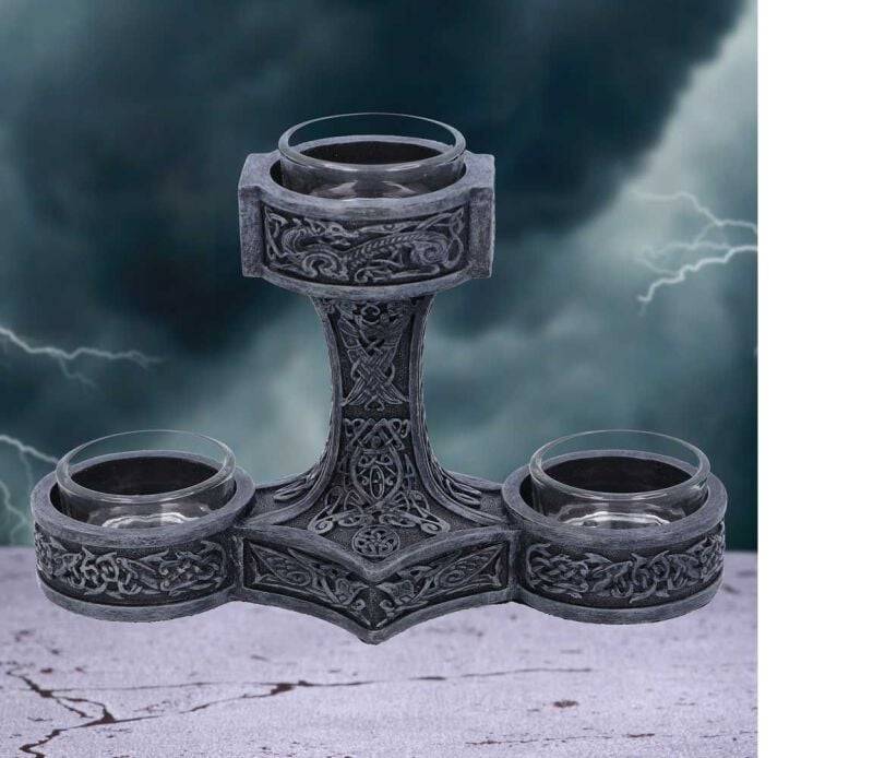 EMP "Thors Hammer" Kerzenständer Von Nemesis Now