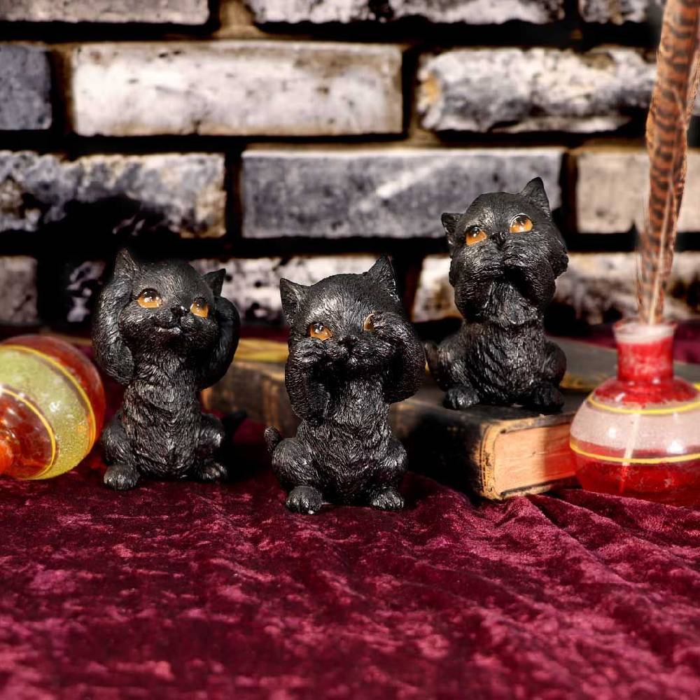 EMP "Three Wise Kitties" Statue Von Nemesis Now