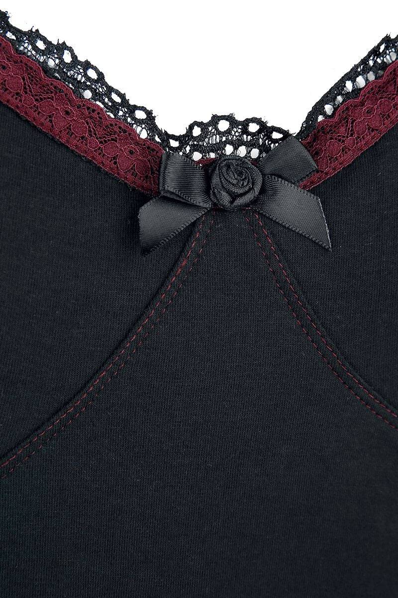 EMP Top Schwarz/bordeaux Von Gothicana By EMP