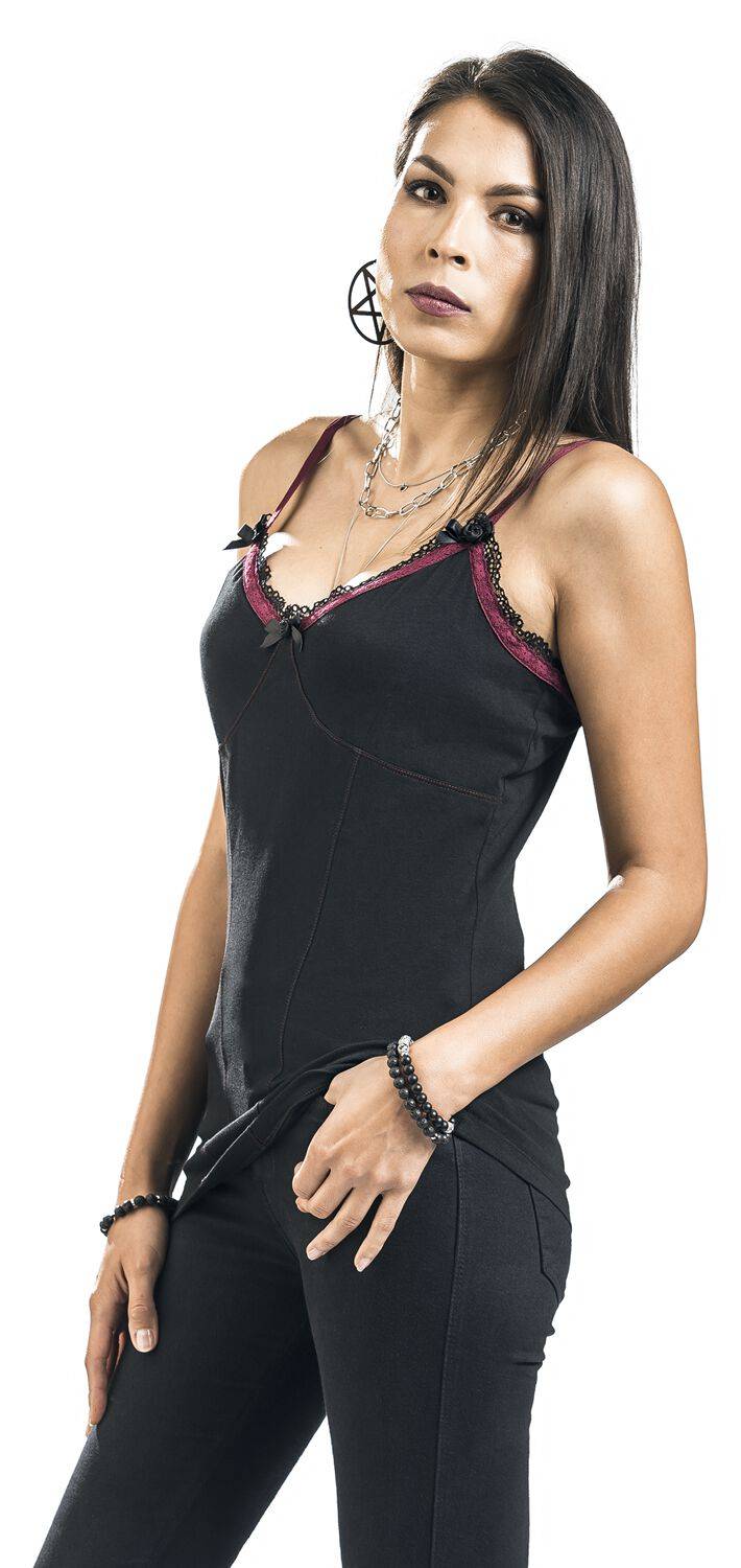 EMP Top Schwarz/bordeaux Von Gothicana By EMP