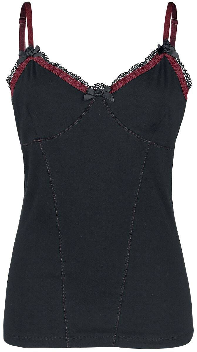 EMP Top schwarz/bordeaux von Gothicana by EMP
