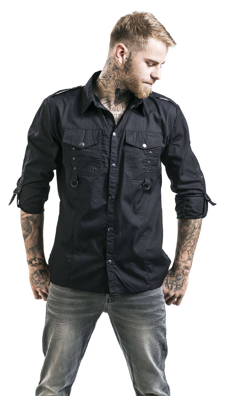 EMP "Torn Shirt" Langarmhemd Schwarz Von Vixxsin