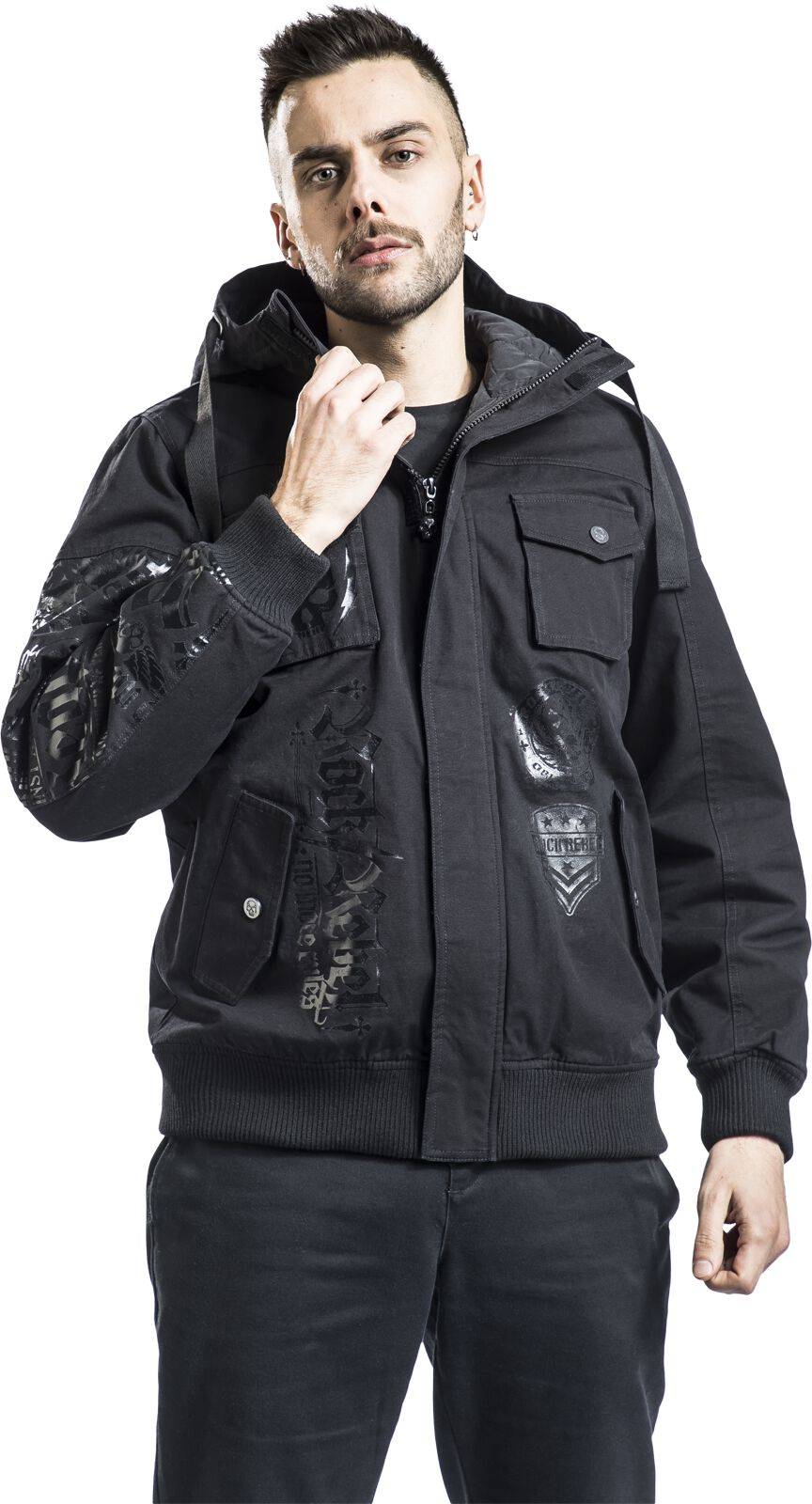 EMP Übergangsjacke Schwarz Von Rock Rebel By EMP
