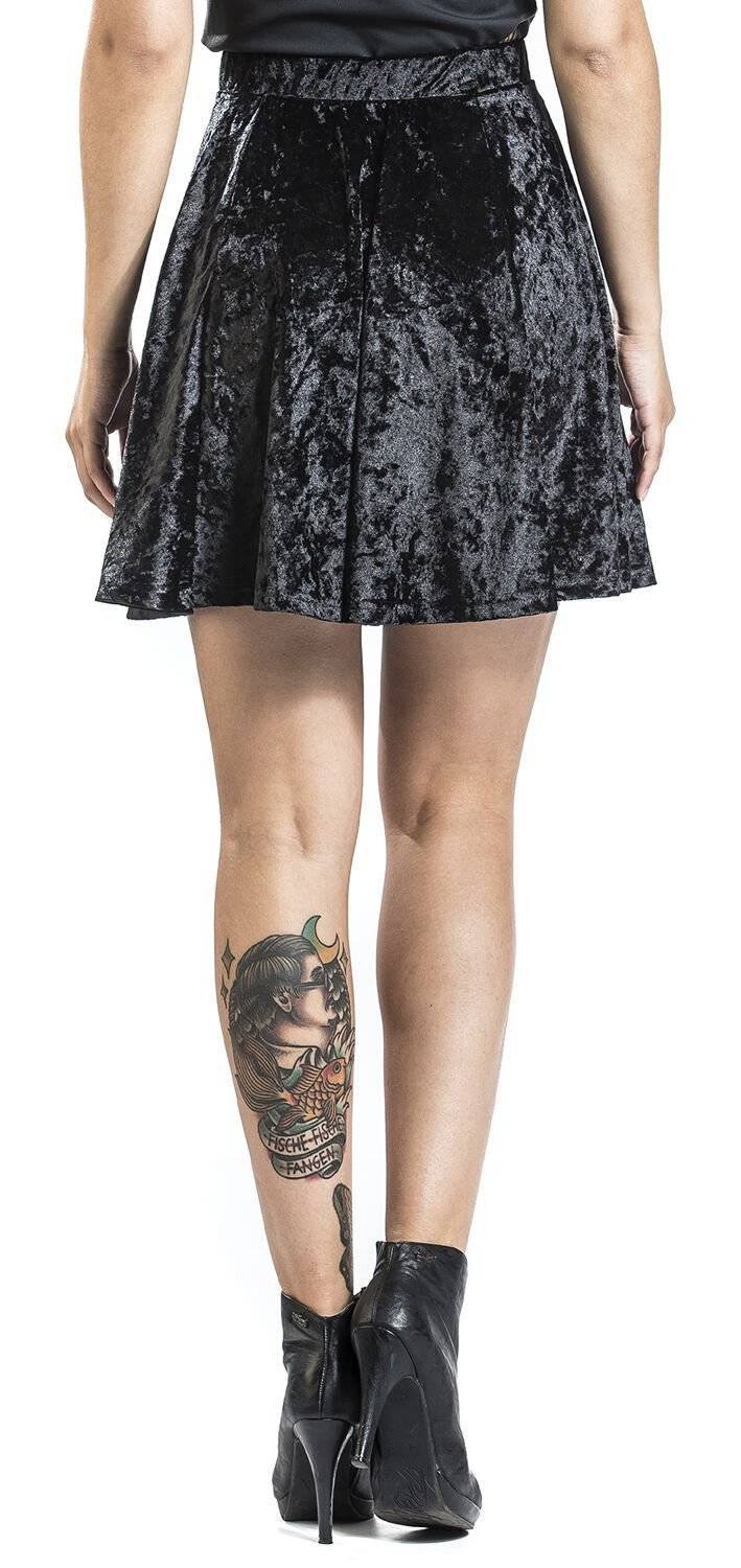 EMP "Velvet Skirt" Kurzer Rock Schwarz Von Forplay