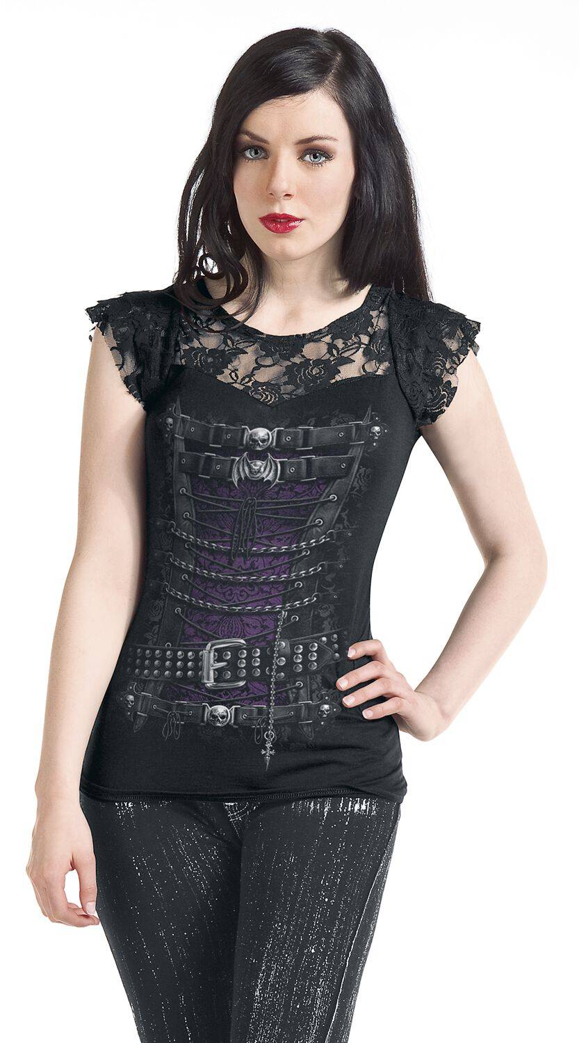 EMP "Waisted Corset" T-Shirt Schwarz Von Spiral
