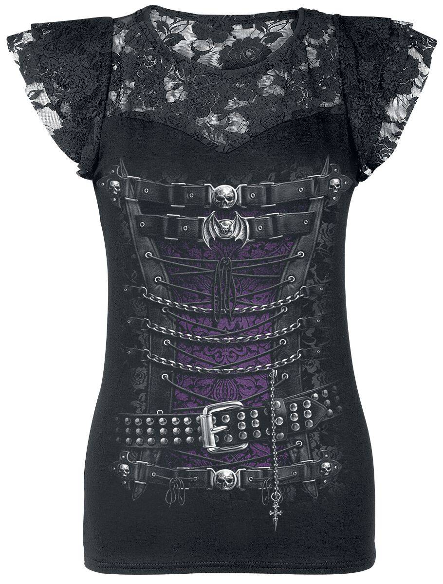 EMP "Waisted Corset" T-Shirt schwarz von Spiral