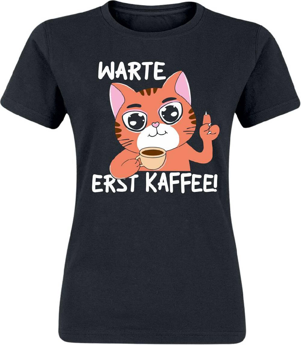 EMP "Warte - Erst Kaffee!" T-Shirt schwarz von Tierisch