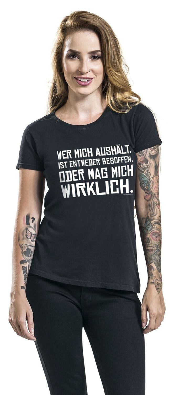 EMP "Wer Mich Aushält" T-Shirt Schwarz Von Sprüche