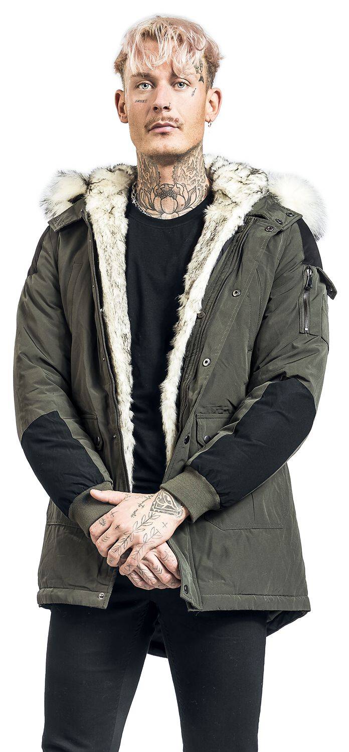 EMP Winterjacke Oliv Von Black Premium By EMP