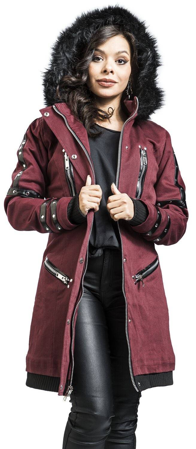 EMP Winterjacke Schwarz/rot Von Gothicana By EMP
