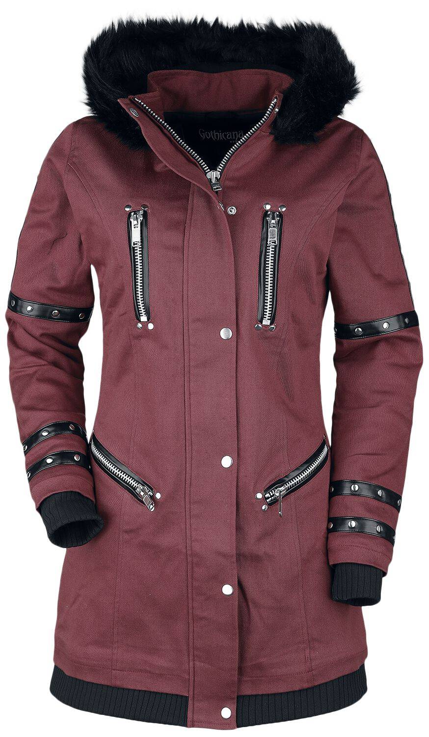 EMP Winterjacke schwarz/rot von Gothicana by EMP