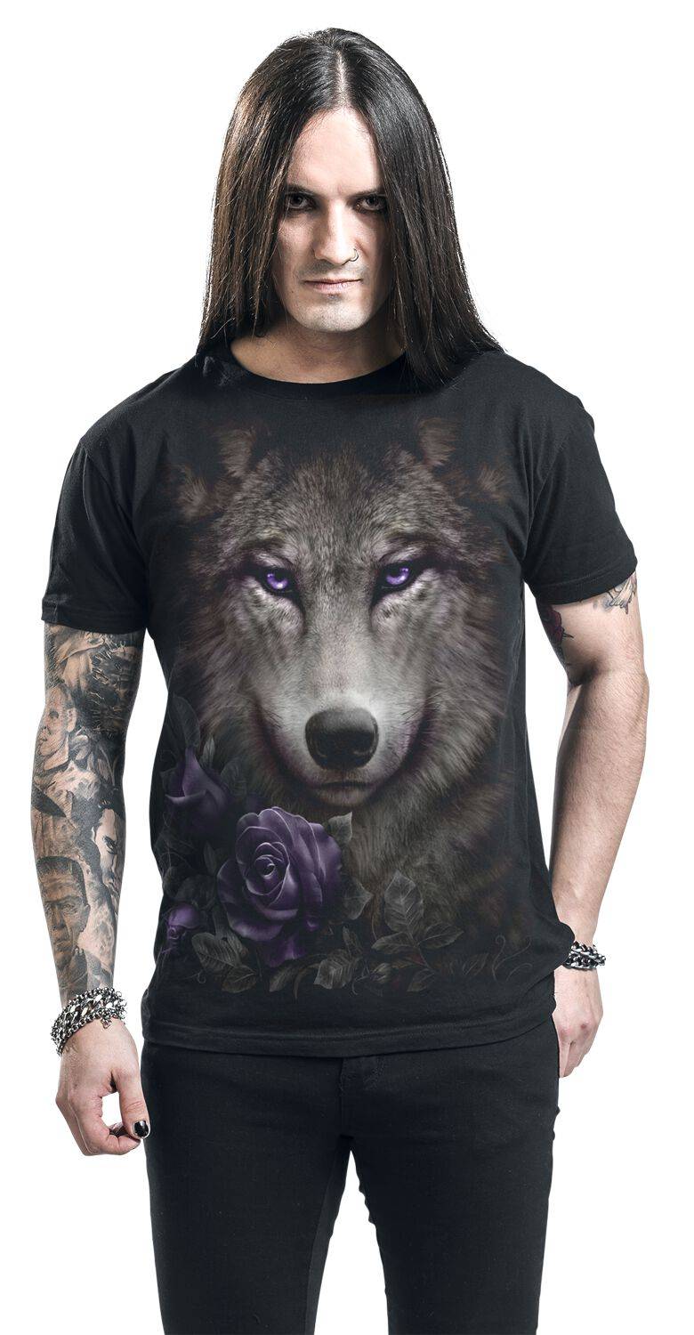 EMP "Wolf Roses" T-Shirt Schwarz Von Spiral