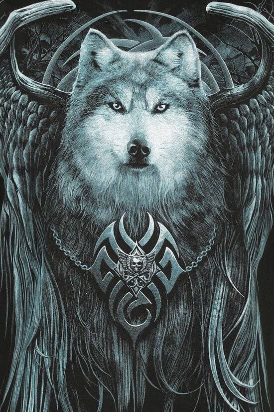 EMP "Wolf Spirit" T-Shirt Schwarz Von Spiral
